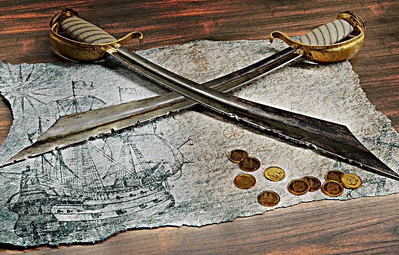 Sabres Crossed sabres on treasure map