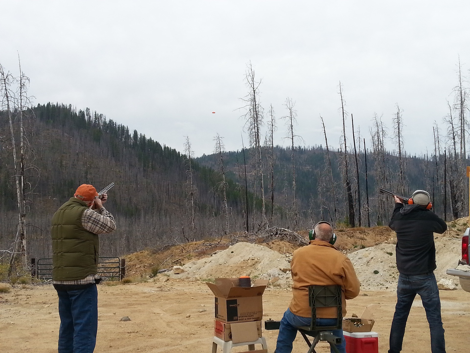 Clay pigeon shoot People shooting clay pigeons